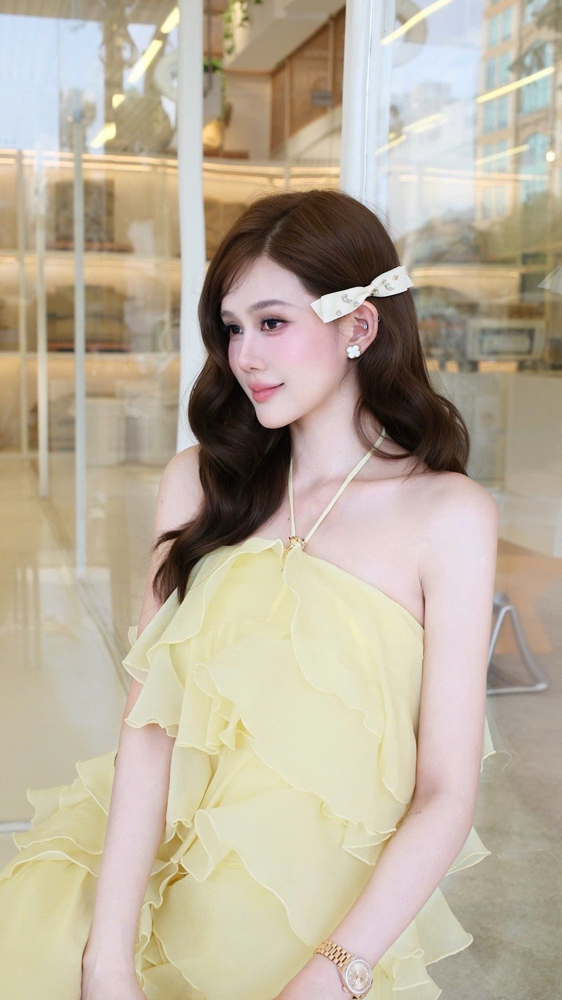 Đầm Yếm Voan Tầng Kèm Charm