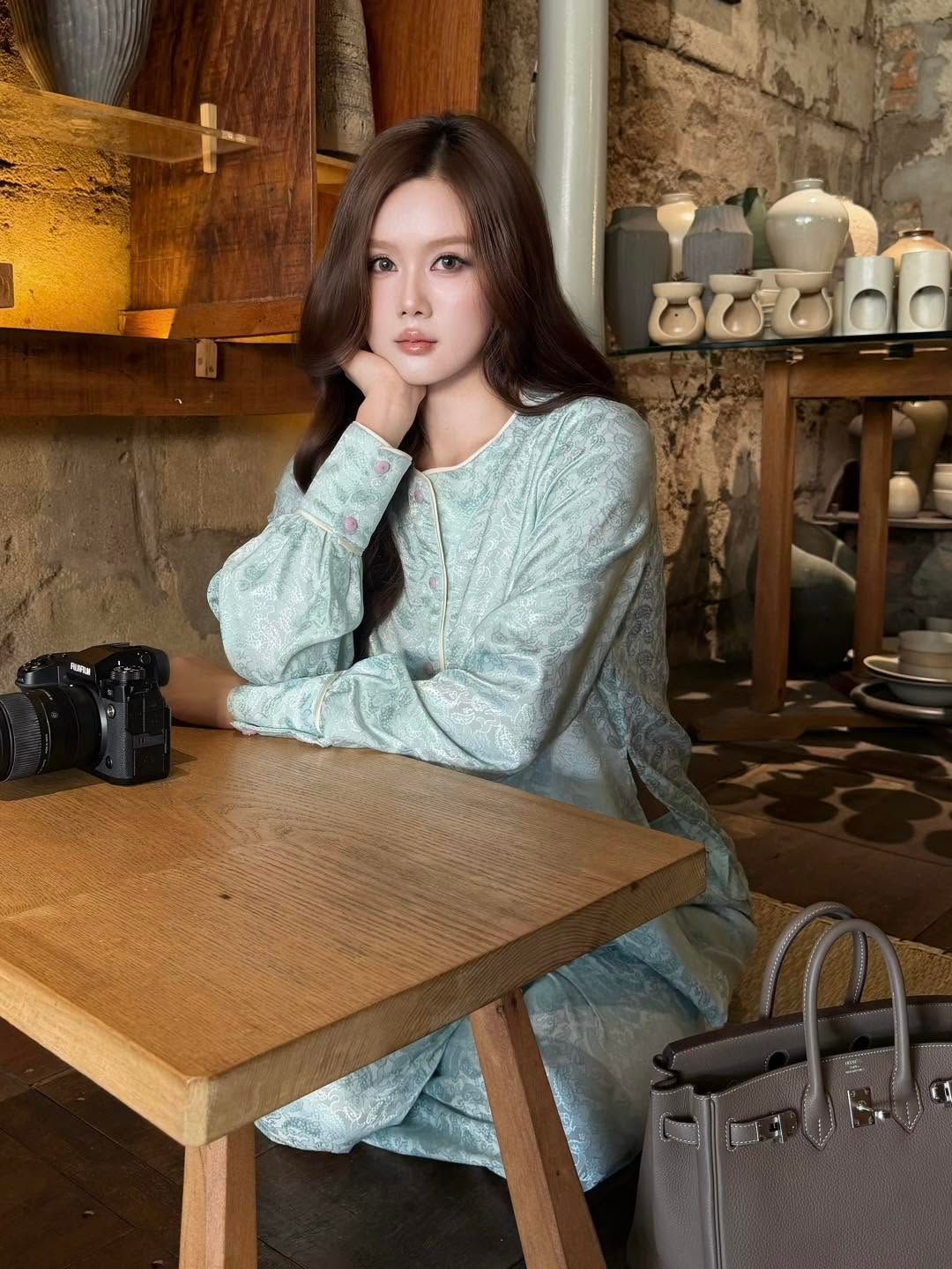 Set Bà Ba Họa Tiết Tay Phồng