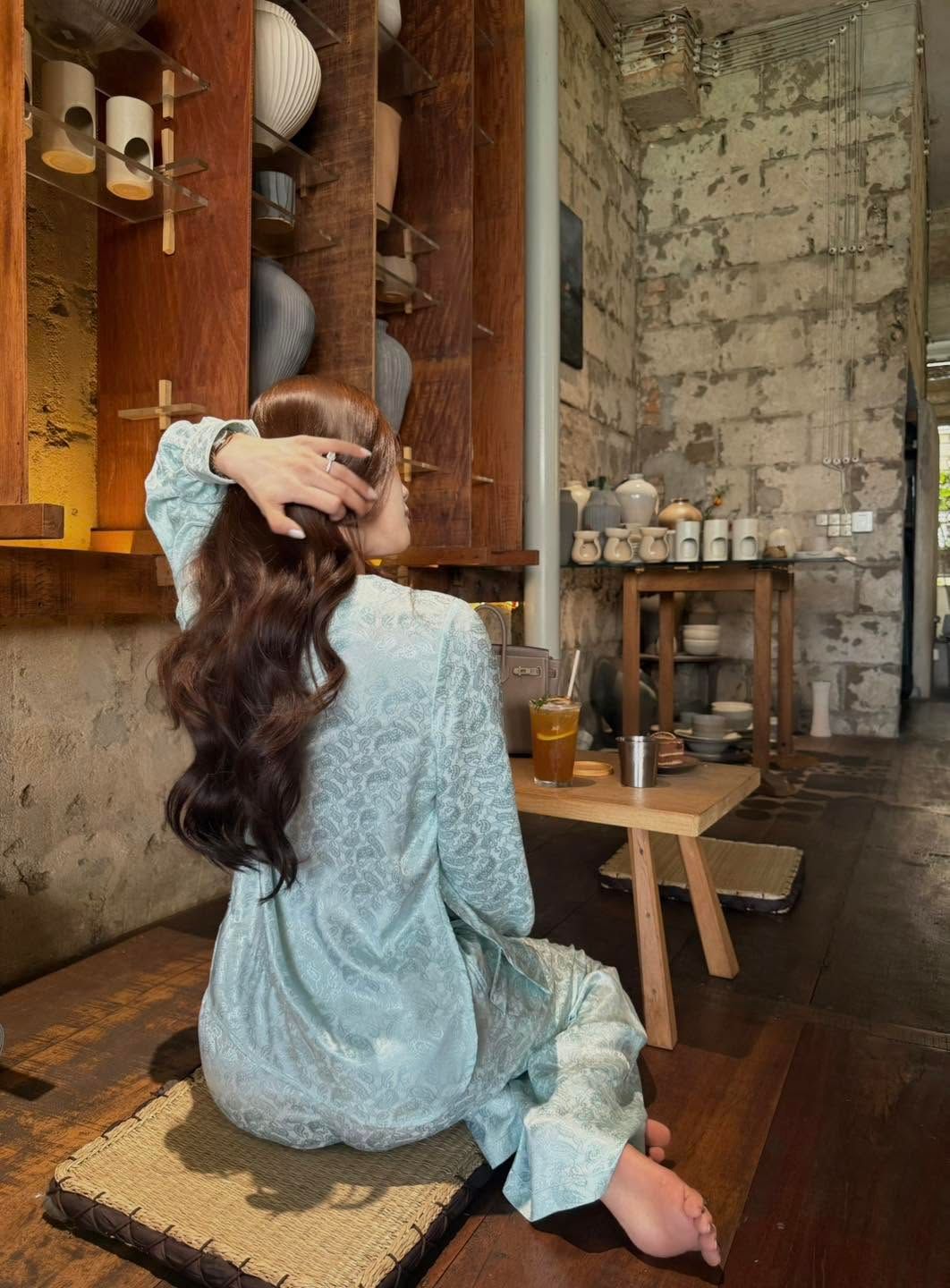 Set Bà Ba Họa Tiết Tay Phồng