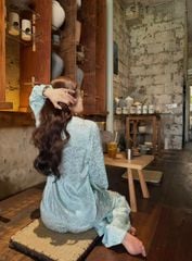 Set Bà Ba Họa Tiết Tay Phồng