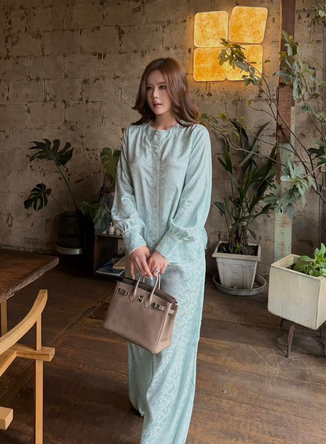 Set Bà Ba Họa Tiết Tay Phồng