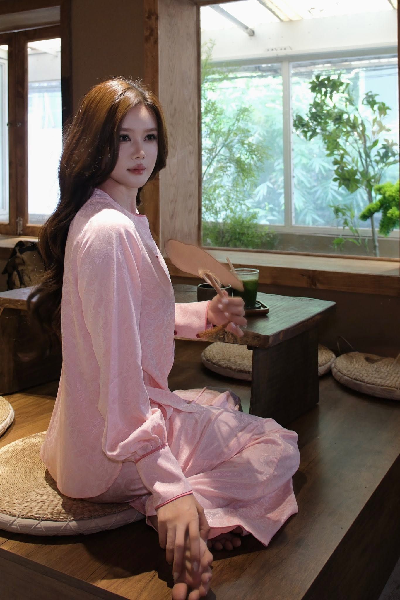 Set Bà Ba Họa Tiết Tay Phồng