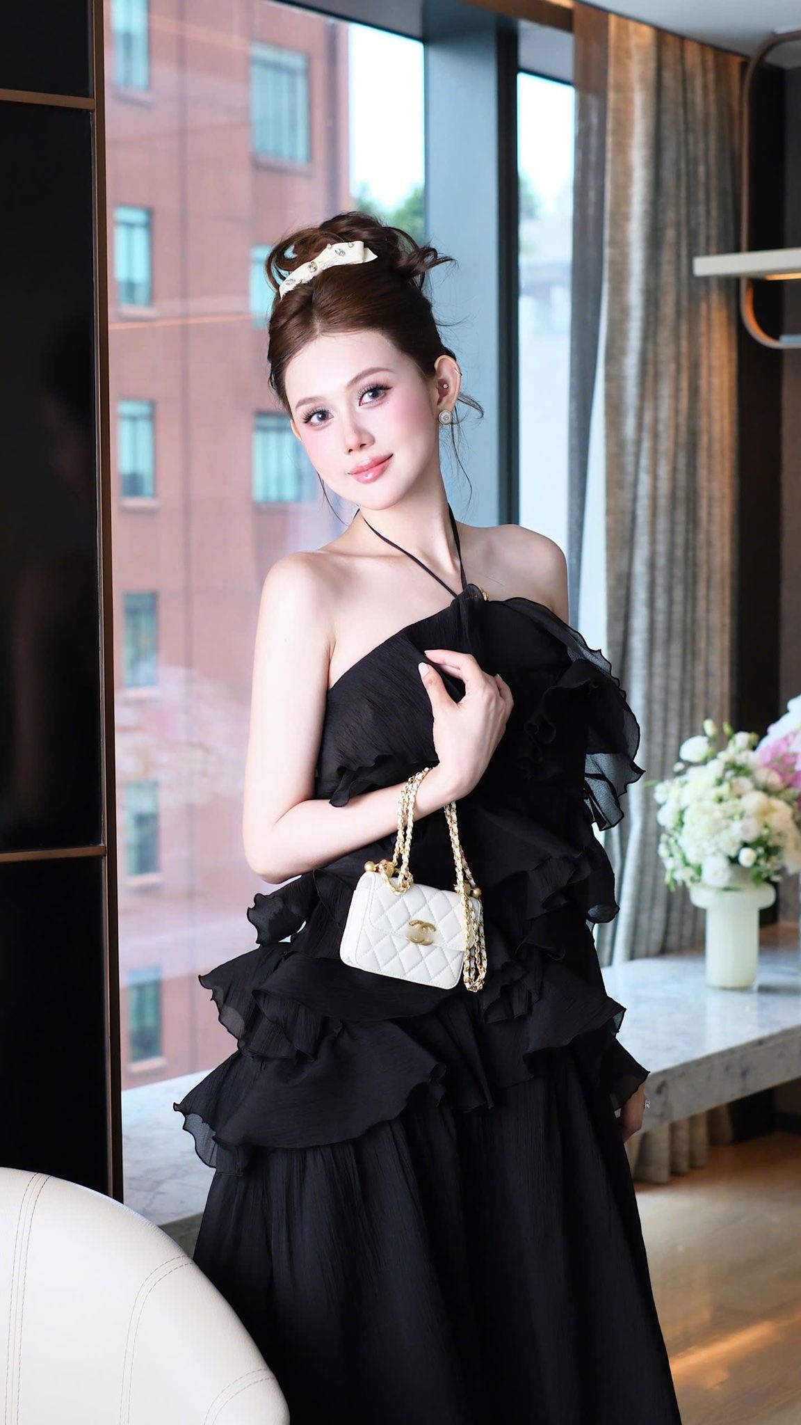 Đầm Yếm Voan Tầng Kèm Charm