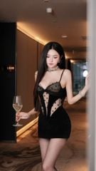 Đầm Nhung 2S Lưới Bi