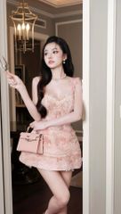 Đầm 2S Lưới Ren Đính Bướm