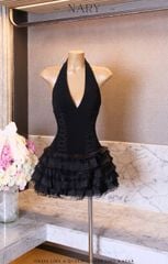 Đầm Yếm Chéo Dây Bèo Tầng