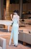 Đầm Lưới Xoắn Eo Kèm Hoa