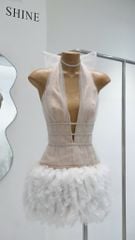 Đầm Yếm Lưới Viền Đá