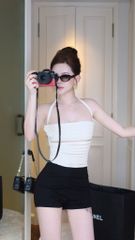 Áo Yếm Trơn Kèm Hoa