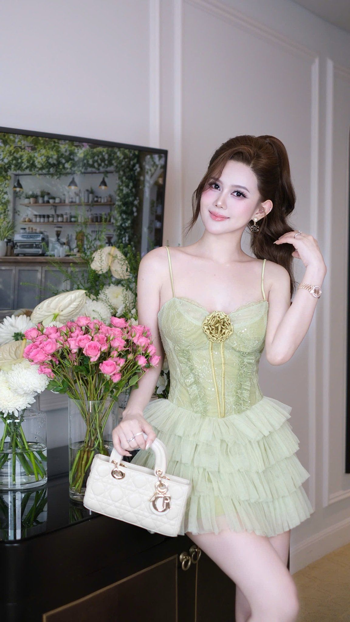 Đầm Ren Tầng Đính Hoa