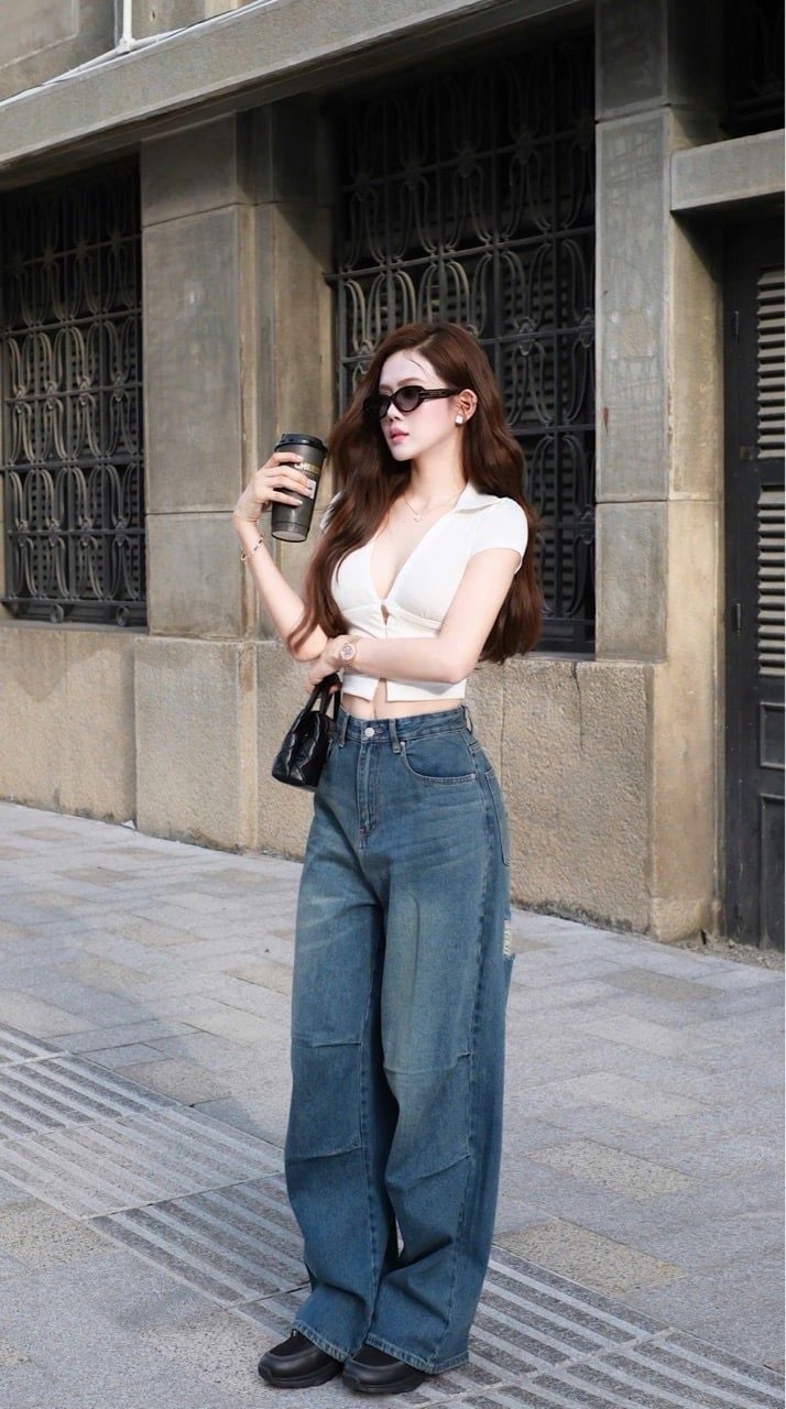 Quần Jean Suông Ly Gối