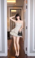 Đầm Cup Bèo Chấm Bi