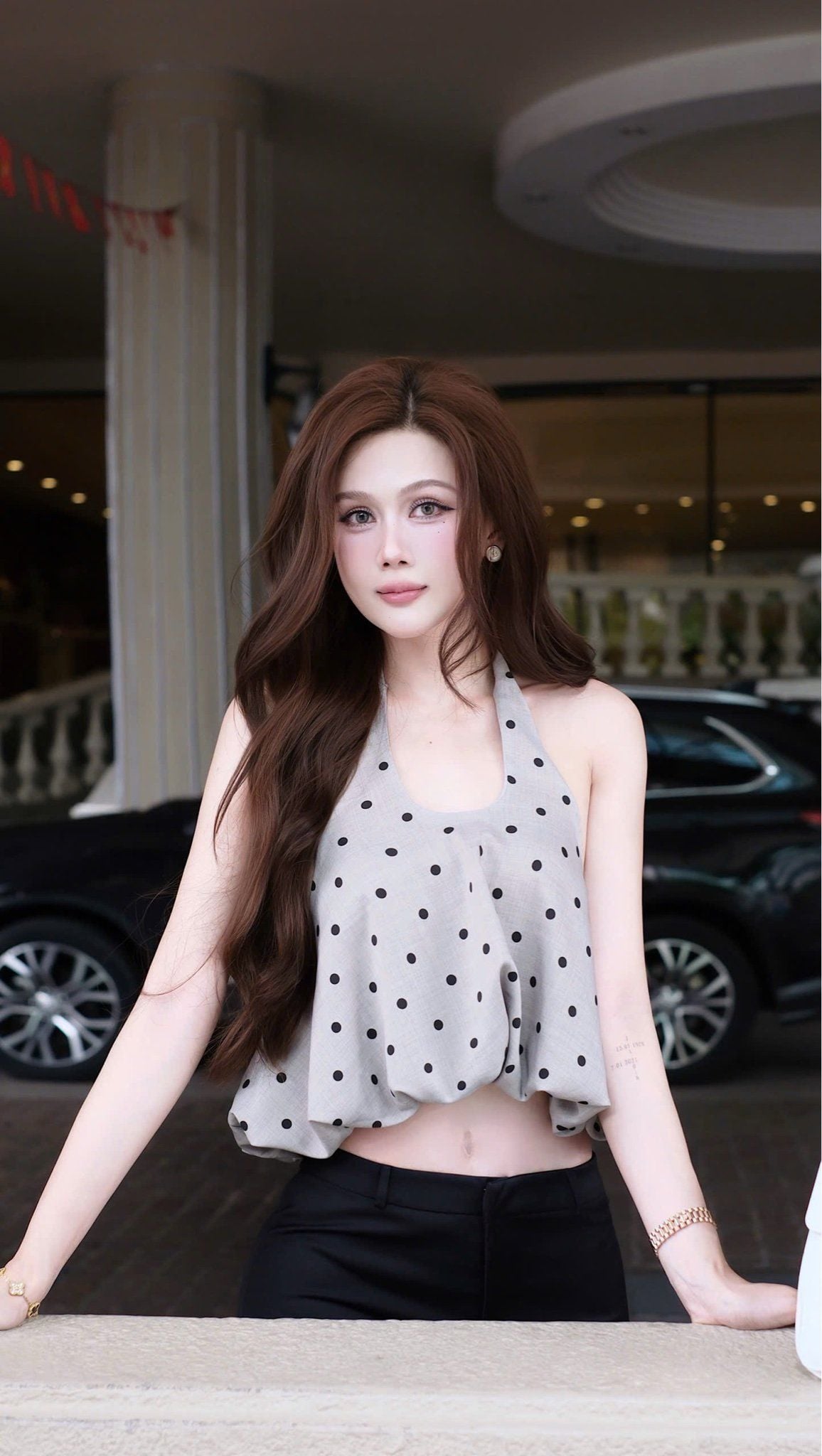 Áo Yếm Bí Chấm Bi