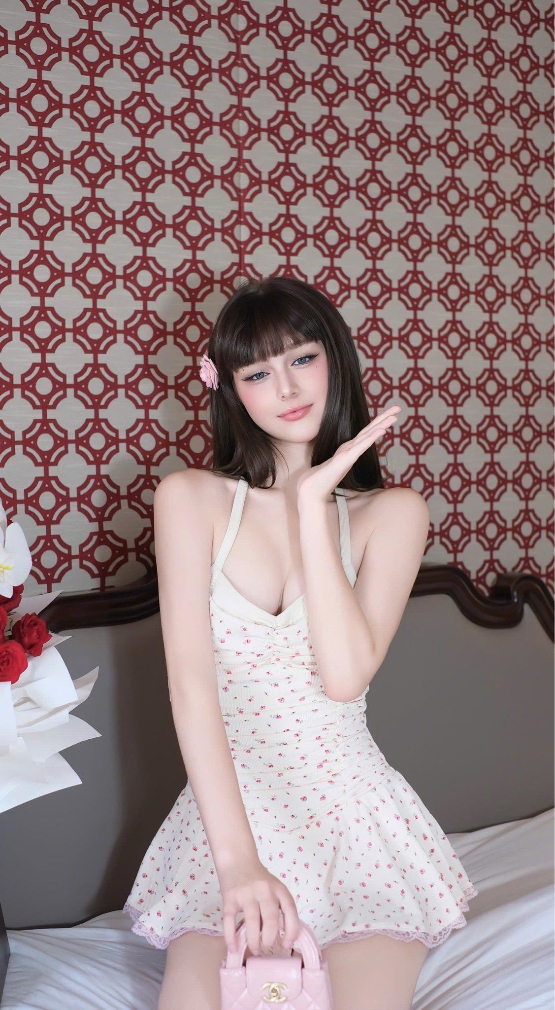 Đầm Yếm Hoa Nhí Viền Ren