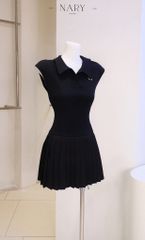 Đầm Xòe Cổ SM Xếp Ly Nhỏ