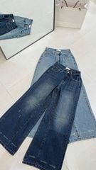 Quần Jean Ống Rộng Wash Lai