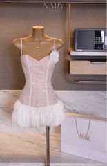 Đầm Lưới Kim Sa Kèm Hoa