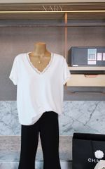 Set Áo Cổ V Quần Loe