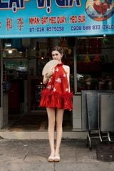 Đầm Yếm Thêu Viền Lông