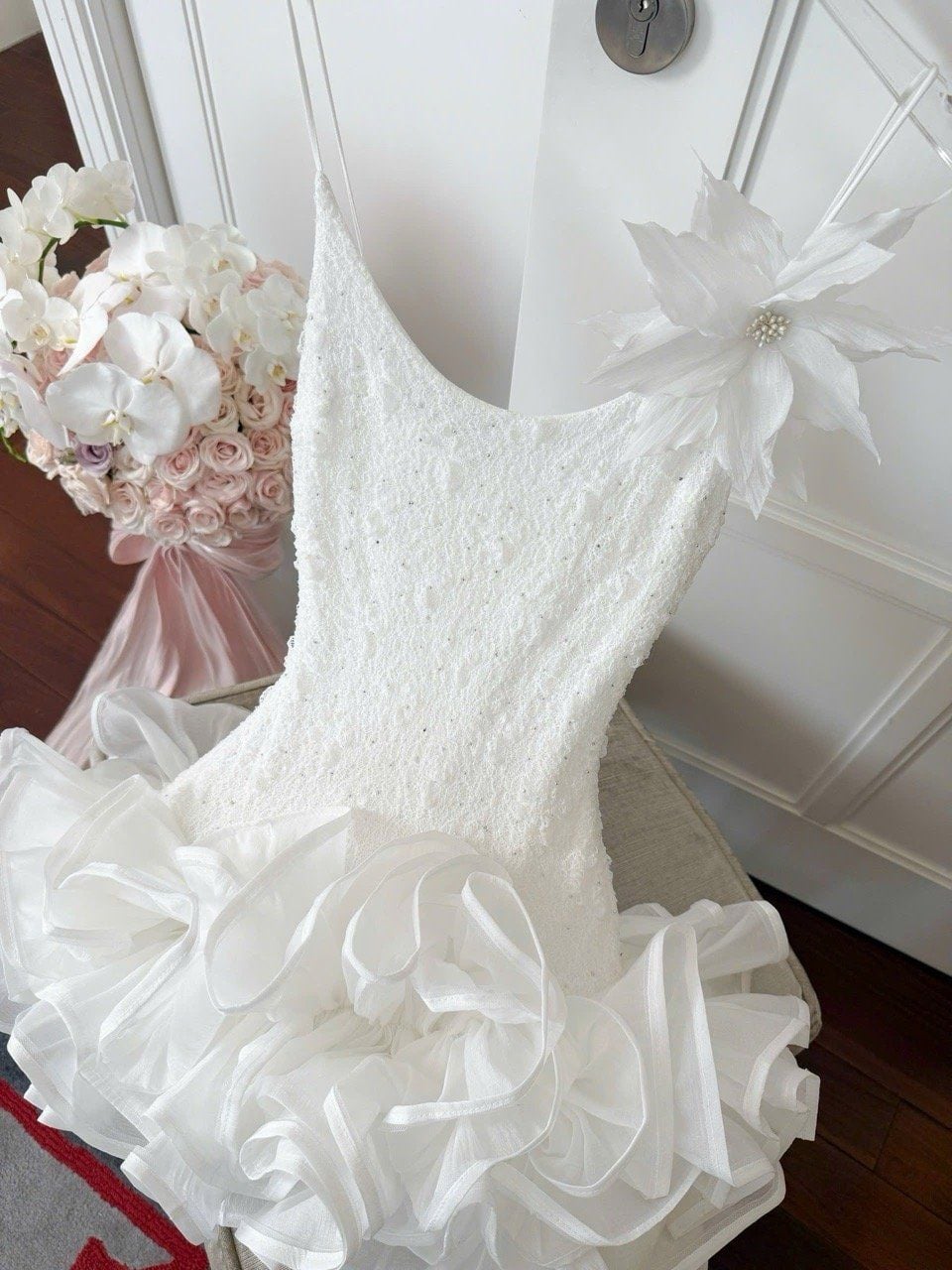 Đầm 2S Bèo Nhúng Kèm Hoa