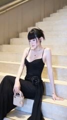 Đầm Lưới Xoắn Eo Kèm Hoa