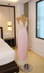 Đầm Lụa Cổ V Phối Ren