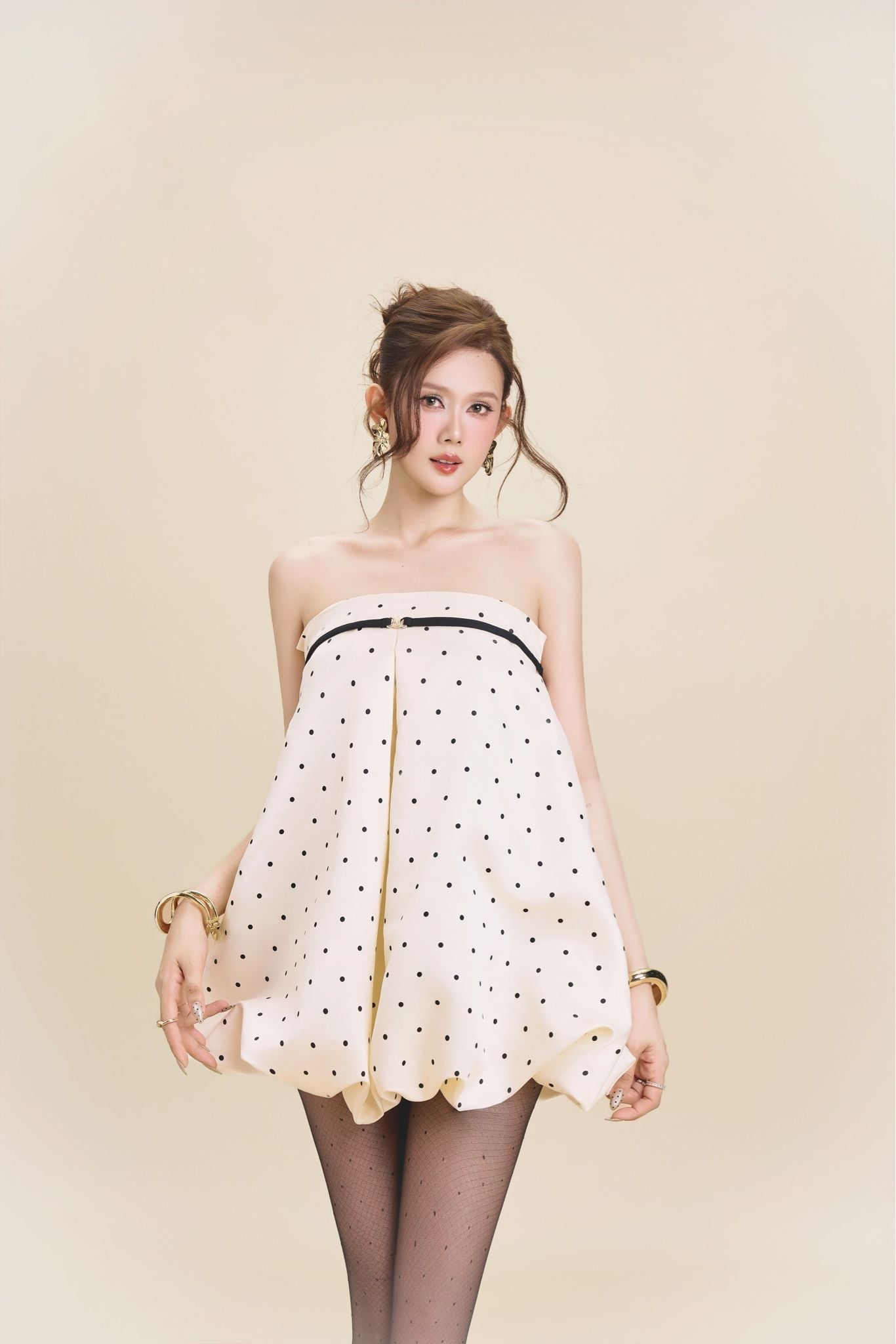 Đầm Babydoll Chấm Bi