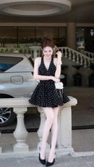 Đầm Yếm Xòe Nhúng Ngực