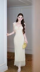Đầm Ren Hoa Nổi Đính Nơ