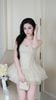 Đầm Lưới Chấm Bi Xòe Tầng
