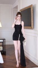 Đầm Kim Sa Phối Voan Viền Đá