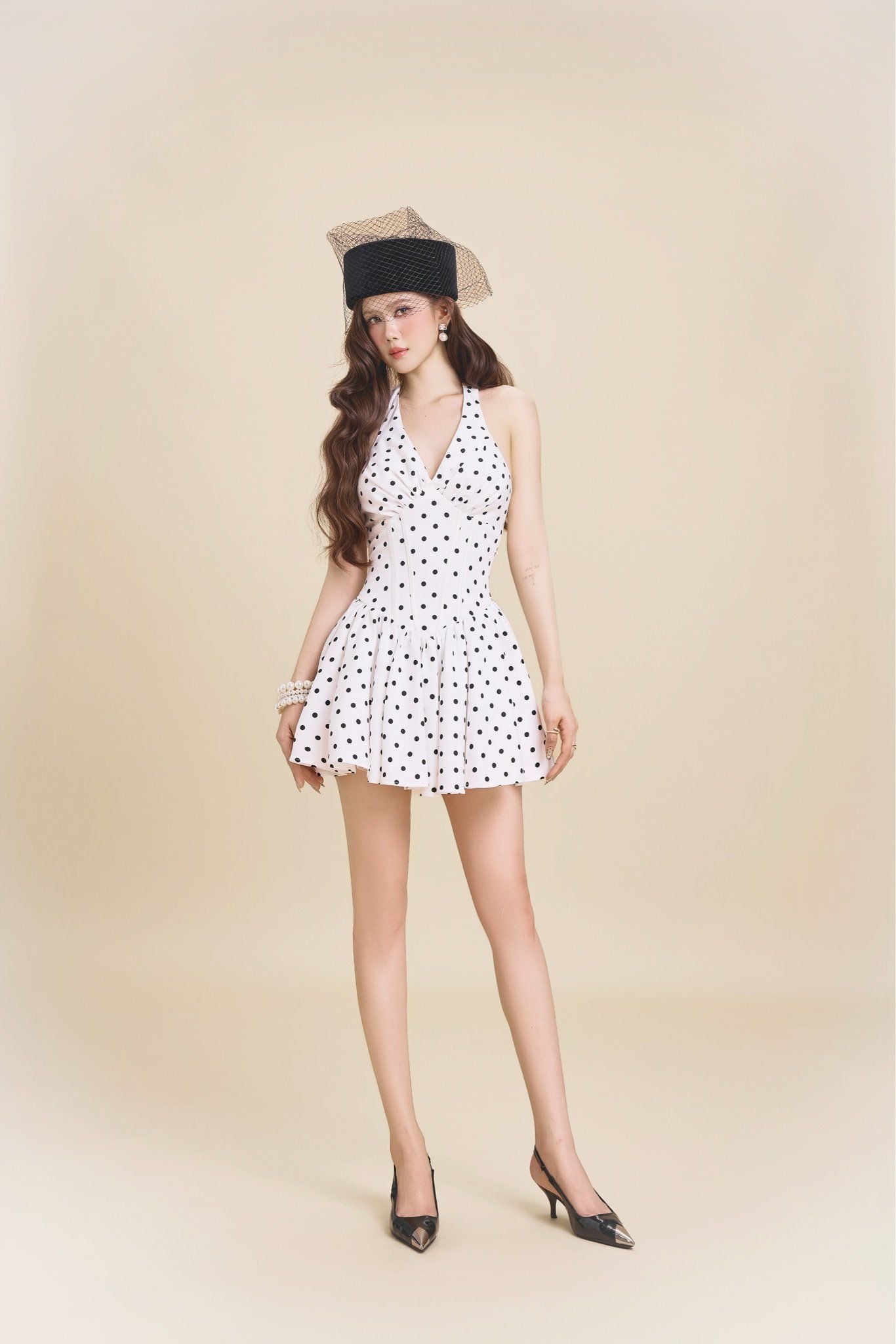 Đầm Yếm Xòe Nhúng Ngực