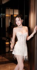 Đầm Cup Ren Tua Rua