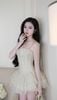 Đầm Lưới Chấm Bi Xòe Tầng
