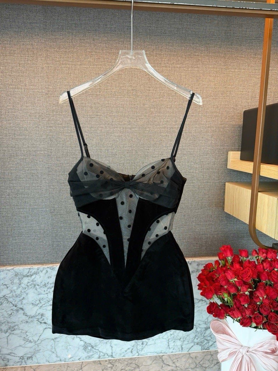 Đầm Nhung 2S Lưới Bi