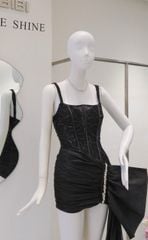 Đầm Kim Sa Phối Voan Viền Đá