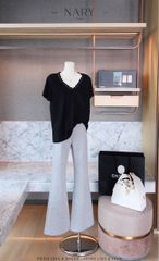 Set Áo Cổ V Quần Loe