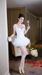 Đầm Phi Phối Lưới Kèm Charm