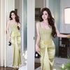 Đầm Lụa Xẻ Trước Kèm Charm