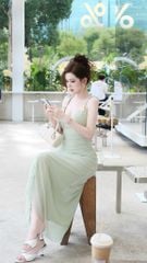Đầm Lưới Cổ Tim Kèm Charm