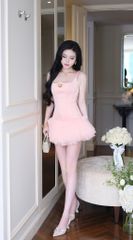Đầm Phi Phối Lưới Kèm Charm