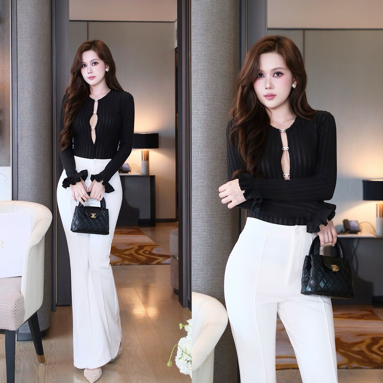 Quần Lưng Cao Ống Loe