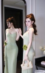 Đầm Lưới Xoắn Eo Kèm Hoa