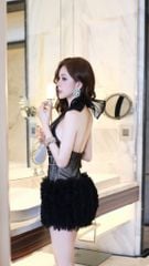 Đầm Yếm Lưới Viền Đá