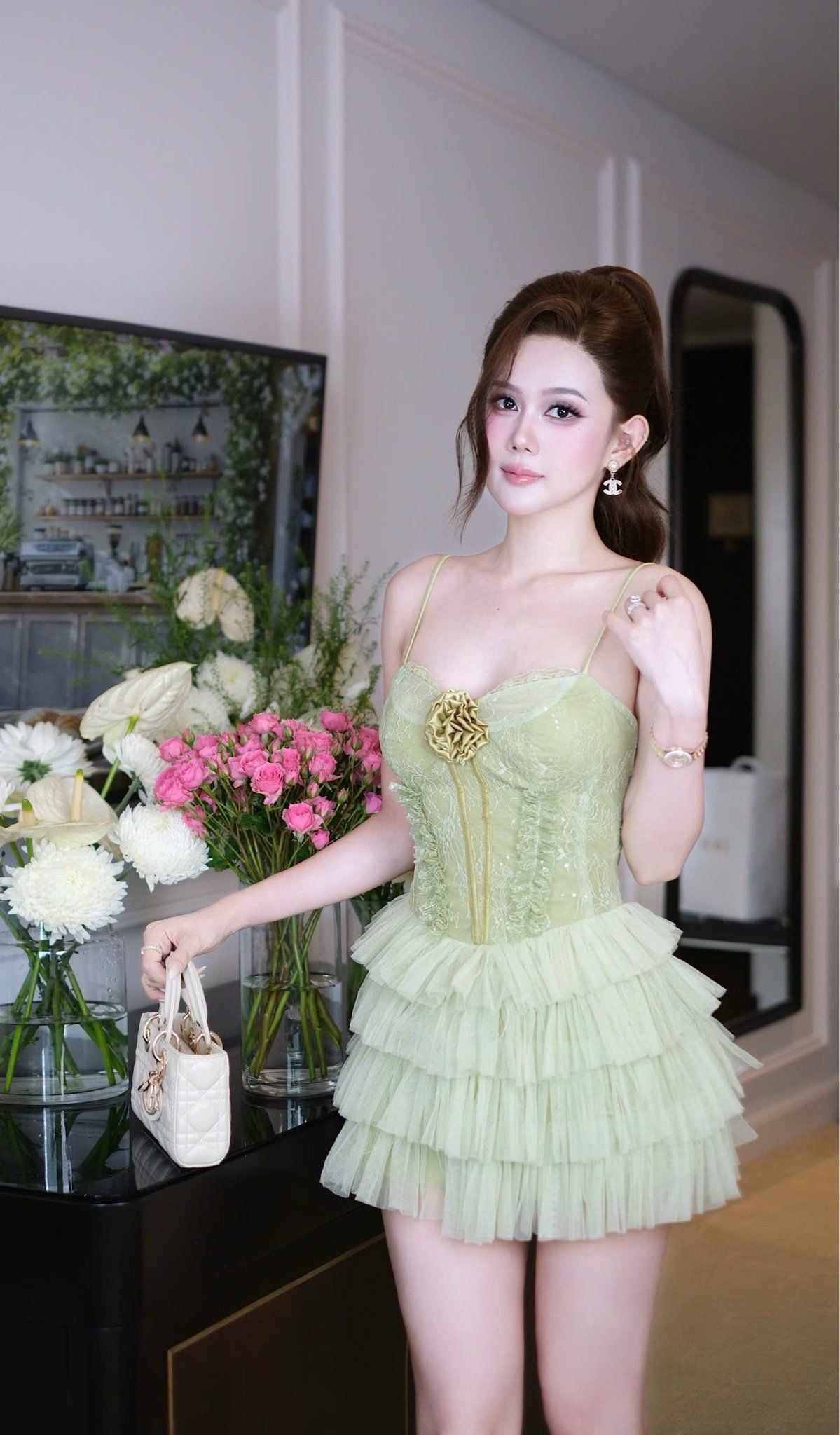 Đầm Ren Tầng Đính Hoa