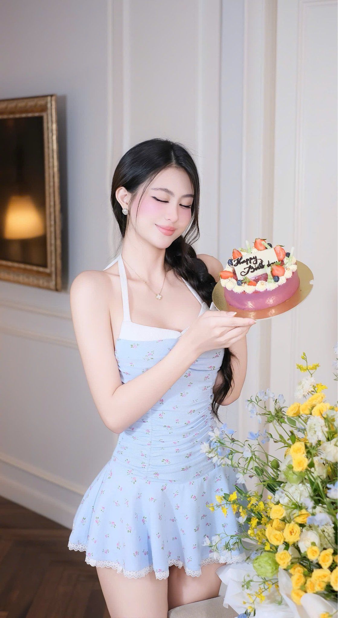 Đầm Yếm Hoa Nhí Viền Ren