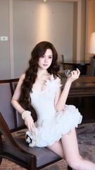 Đầm 2S Bèo Nhúng Kèm Hoa