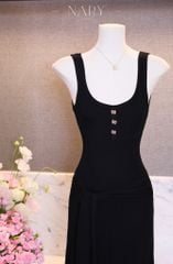 Đầm Dài Cột Eo Đính Nơ