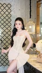 Đầm Kim Sa Phối Voan Viền Đá