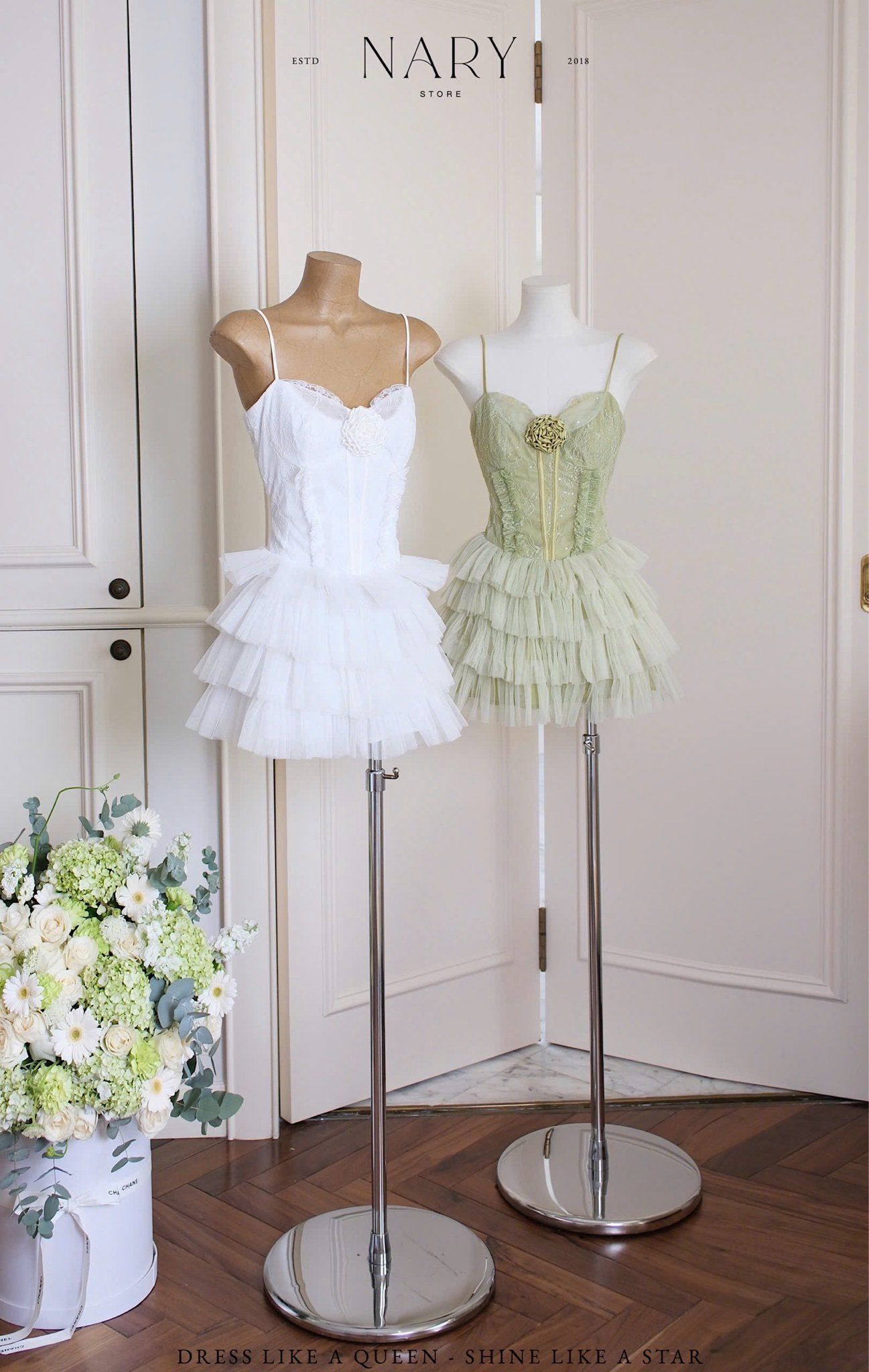 Đầm Ren Tầng Đính Hoa